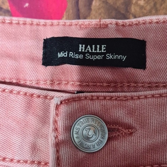 True Religion‎ Pink Raw Hem Distressed Skinny Jeans Size 28 NWT - Picture 8 of 10